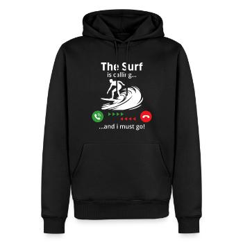 Die Brandung ruft und ich muss Ball gehen - Männer Premium Bio Hoodie - Schwarz - Vorne - Nico (187cm)