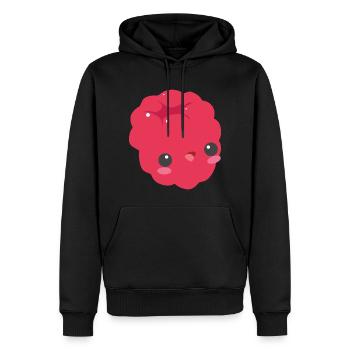 Sweet Raspberry - Süße Himbeere mit einem Lächeln - Männer Premium Bio Hoodie - Schwarz - Vorne - Nico (187cm)