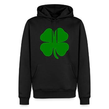 kleeblatt glueck shamrock luck four leaf clover56 - Männer Premium Bio Hoodie - Schwarz - Vorne - Nico (187cm)