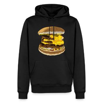 Burger Cheeseburger Gigant - Männer Premium Bio Hoodie - Schwarz - Vorne - Nico (187cm)