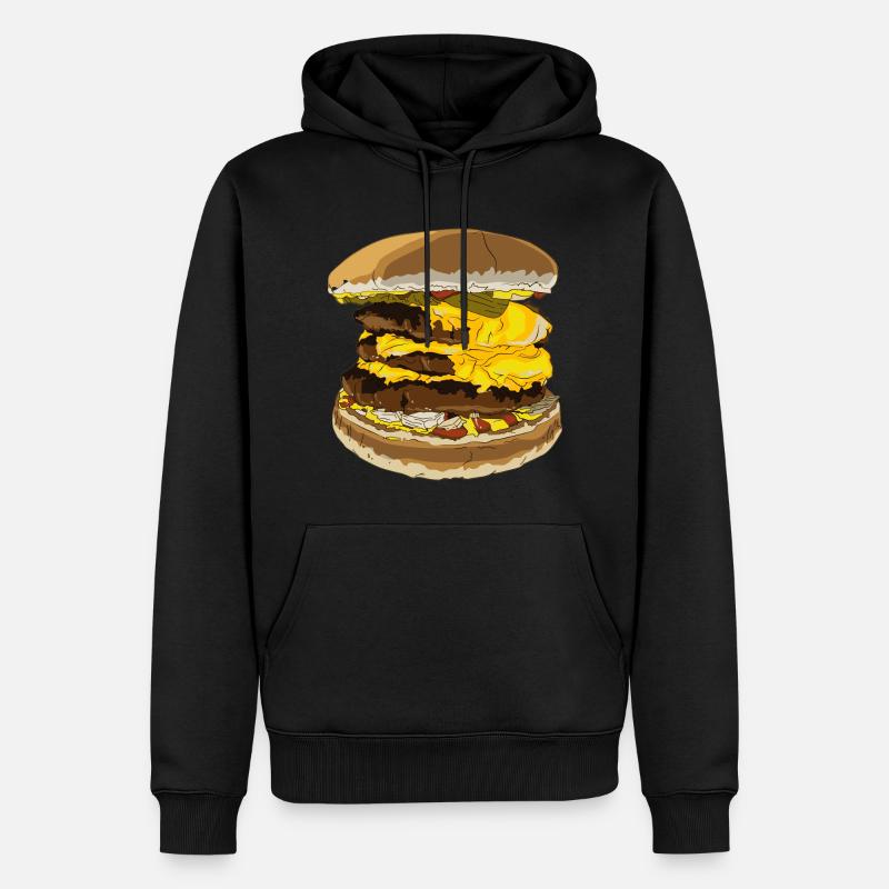 géant Cheeseburger - Sweat à capuche Premium bio Homme - noir