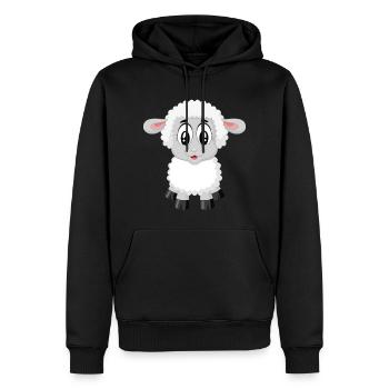 moutons doux! - Sweat à capuche Premium bio Homme - noir - Devant - Nico (187cm)