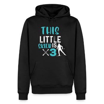 Dieser Kleine Skifahrer Ist 3 - Skifahren - Männer Premium Bio Hoodie - Schwarz - Vorne - Nico (187cm)