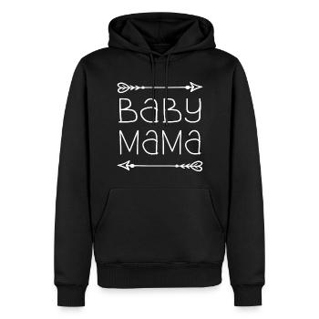 Baby mama - Sweat à capuche Premium bio Homme - noir - Devant - Nico (187cm)