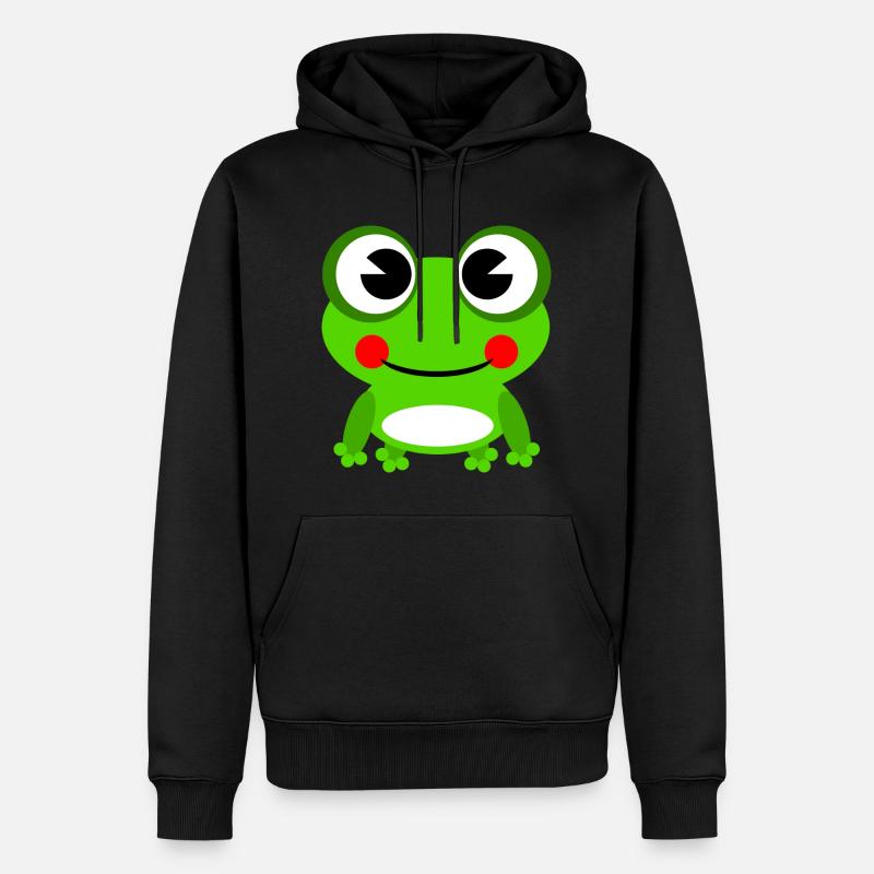 Frosch - Männer Premium Bio Hoodie - Schwarz