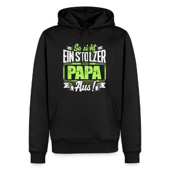 Papa - stolz - Männer Premium Bio Hoodie - Schwarz - Vorne - Nico (187cm)
