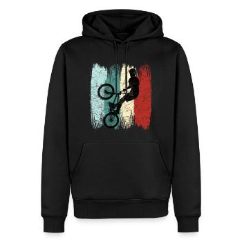 Bmx vélo cadeau idée passe-temps - Sweat à capuche Premium bio Homme - noir - Devant - Nico (187cm)