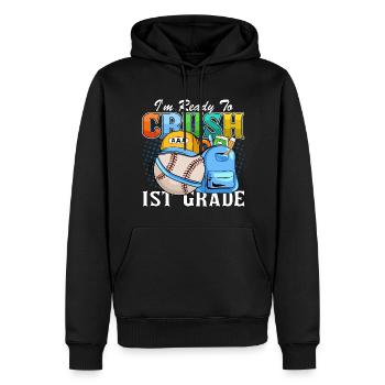 Je suis prêt à écraser les filles arc-en-ciel de 1ère année garçons - Sweat à capuche Premium bio Homme - noir - Devant - Nico (187cm)