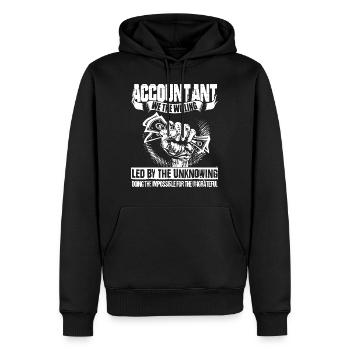 Accountant Led By The Unknown - Men’s Premium Organic Hoodie - black - Front - Nico (187cm)