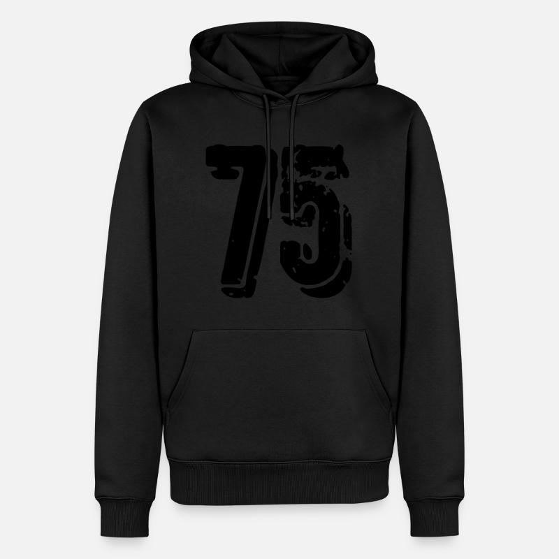Maillot à 75 numéros - Sweat à capuche Premium bio Homme - noir