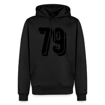 79 Zahl Trikot - Männer Premium Bio Hoodie - Schwarz - Vorne - Nico (187cm)
