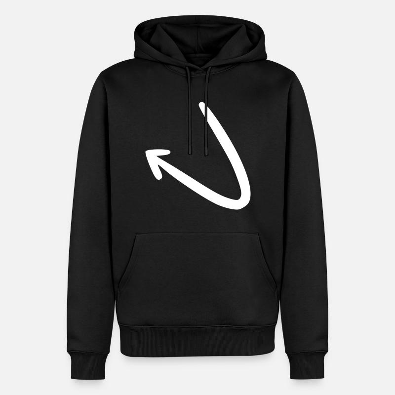 Flèche dessin esquisse blanc - Sweat à capuche Premium bio Homme - noir