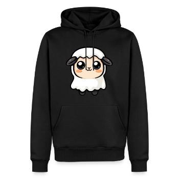 Mouton Halloween Bande dessinée Fantôme - Sweat à capuche Premium bio Homme - noir - Devant - Nico (187cm)