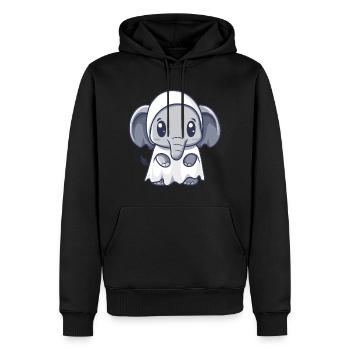 Mammut Halloween Comic Geist - Männer Premium Bio Hoodie - Schwarz - Vorne - Nico (187cm)