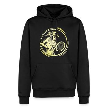Tennis Spielerin - Männer Premium Bio Hoodie - Schwarz - Vorne - Nico (187cm)