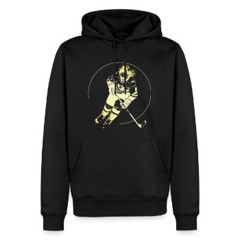 Hockey Spielerin - Männer Premium Bio Hoodie - Schwarz - Vorne - Nico (187cm)