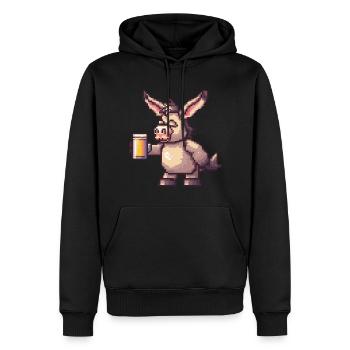 Donkey Pixel Beer - Men’s Premium Organic Hoodie - black - Front - Nico (187cm)