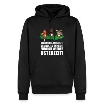 Osterzeit | Ostern | Osterhase | Osterei Reh Fuchs - Männer Premium Bio Hoodie - Schwarz - Vorne - Nico (187cm)
