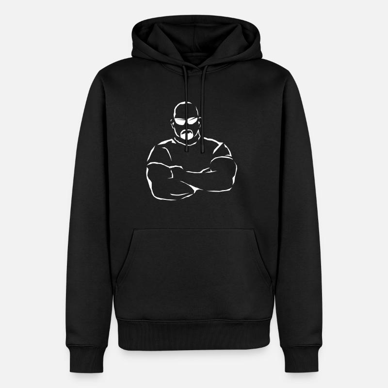 Da Bouncer - Blanc - Sweat à capuche Premium bio Homme - noir