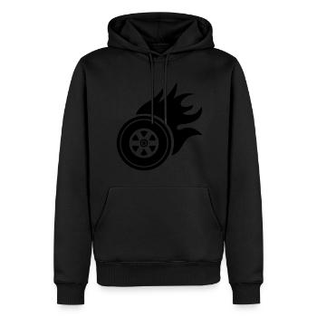 Incendie de pneus - Sweat à capuche Premium bio Homme - noir - Devant - Nico (187cm)