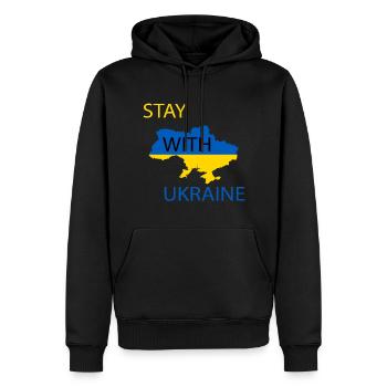 Stay with Ukraine - Männer Premium Bio Hoodie - Schwarz - Vorne - Nico (187cm)