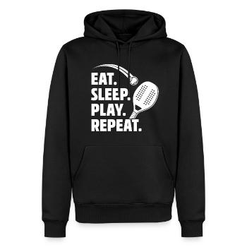 MANGER DORMIR JOUER RÉPÉTER BEACH TENNIS BT - Sweat à capuche Premium bio Homme - noir - Devant - Nico (187cm)