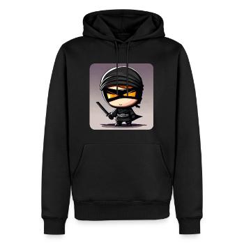 Mignon petit ninja avec épée katana - Sweat à capuche Premium bio Homme - noir - Devant - Nico (187cm)