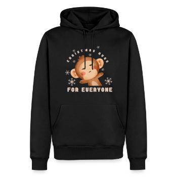 Weihnachts Affe 2023 - Männer Premium Bio Hoodie - Schwarz - Vorne - Nico (187cm)