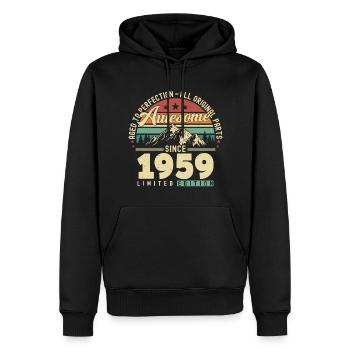 Génial depuis 1959 - Sweat à capuche Premium bio Homme - noir - Devant - Nico (187cm)
