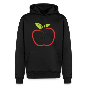 Apfel - Männer Premium Bio Hoodie - Schwarz - Vorne - Nico (187cm)