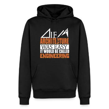 Architecture Ingénierie Profession d’architecte - Sweat à capuche Premium bio Homme - noir - Devant - Nico (187cm)