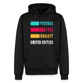 August 1983 Jahrestag August 1983 August - Männer Premium Bio Hoodie - Schwarz - Vorne - Nico (187cm)