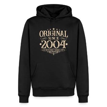 Original depuis 2004 Vintage Vintage Anniversaire - Sweat à capuche Premium bio Homme - noir - Devant - Nico (187cm)