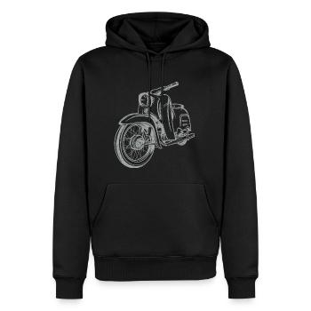 Simson Schwalbe KR51 Vintage Silhouette Ligne - Sweat à capuche Premium bio Homme - noir - Devant - Nico (187cm)
