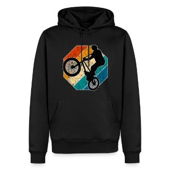 BMX Rad Fahrrad Retro Geschenk Bicycle Motocross - Männer Premium Bio Hoodie - Schwarz - Vorne - Nico (187cm)