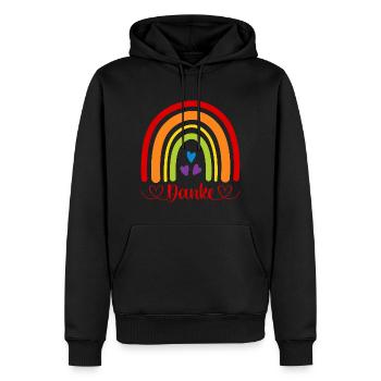 Danke Kita Abschied Kindergarten Boho Regenbogen - Männer Premium Bio Hoodie - Schwarz - Vorne - Nico (187cm)
