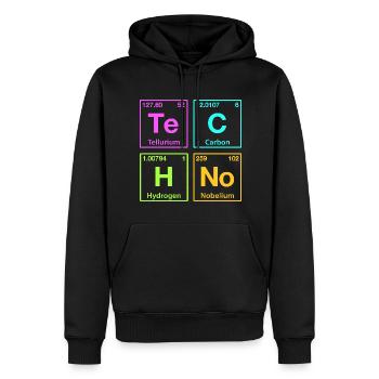 Techno Rave Electro Raver Chemie Periodensystem - Männer Premium Bio Hoodie - Schwarz - Vorne - Nico (187cm)