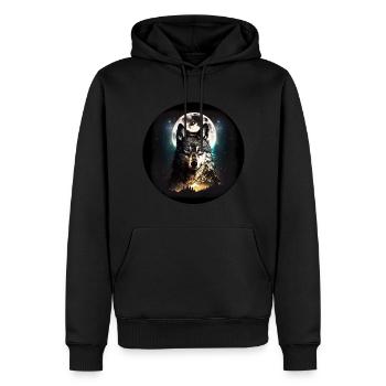 Lone Wolf - Men’s Premium Organic Hoodie - black - Front - Nico (187cm)