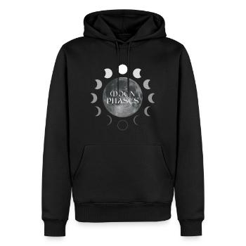 Moon Grafik T-Shirt - Männer Premium Bio Hoodie - Schwarz - Vorne - Nico (187cm)
