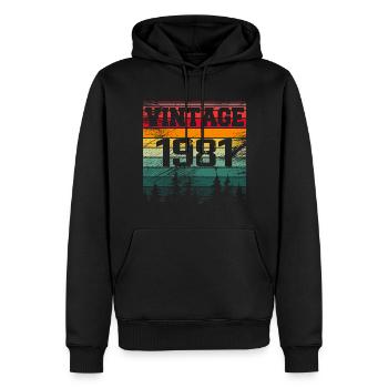 1981 Vintage 1981 Retro Geburtstagsgeschenk - Männer Premium Bio Hoodie - Schwarz - Vorne - Nico (187cm)