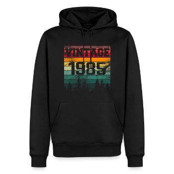 1985 Vintage Geburtstagsgeschenk 1985 Retro - Männer Premium Bio Hoodie - Schwarz - Vorne - Nico (187cm)