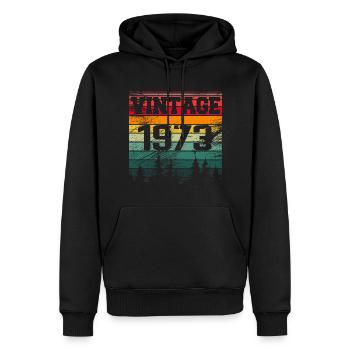 1973 Vintage Geburtstagsgeschenk 1973 Retro - Männer Premium Bio Hoodie - Schwarz - Vorne - Nico (187cm)