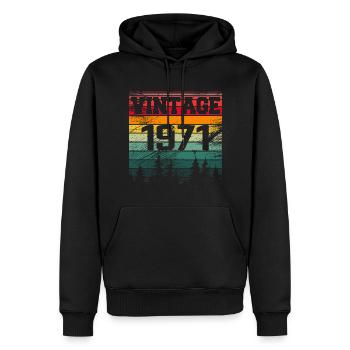 1971 Cadeau D'anniversaire Vintage 1971 Rétro - Sweat à capuche Premium bio Homme - noir - Devant - Nico (187cm)