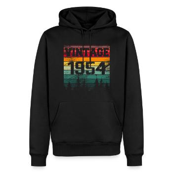 1954 Vintage Geburtstagsgeschenk 1954 Retro - Männer Premium Bio Hoodie - Schwarz - Vorne - Nico (187cm)