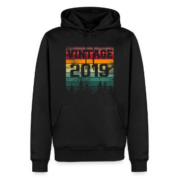 2019 Vintage Geburtstagsgeschenk 2019 Retro - Männer Premium Bio Hoodie - Schwarz - Vorne - Nico (187cm)