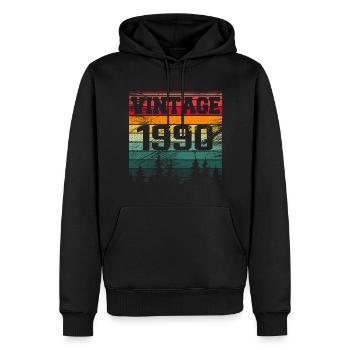 1990 Vintage 1990 Retro Geburtstagsgeschenk - Männer Premium Bio Hoodie - Schwarz - Vorne - Nico (187cm)