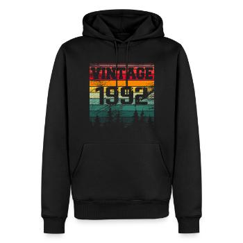 1992 Vintage Birthday Gift 1992 Retro - Men’s Premium Organic Hoodie - black - Front - Nico (187cm)