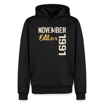 Born in November 1991 - Edition 1991 - Men’s Premium Organic Hoodie - black - Front - Nico (187cm)