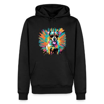 Jack Russell terrier - Men’s Premium Organic Hoodie - black - Front - Nico (187cm)