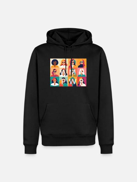 WMN PWR - We are Family - Men’s Premium Organic Hoodie - black